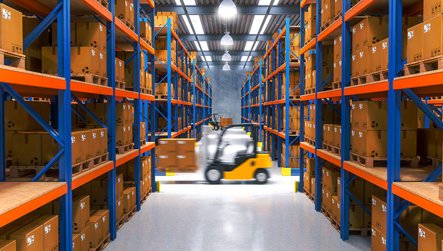 The finished goods are then transported to a vast packaging and storage area until being dispatched.